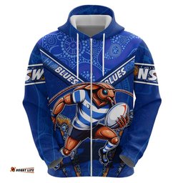 personalised nsw blues hoodie mascot rugby league