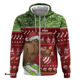 new zealand kiwi christmas hoodie paua shell glitter green