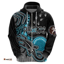 personalised naidoc week afl powers hoodie aboriginal dot art lizard mix boomerang