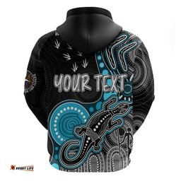 personalised naidoc week afl powers hoodie aboriginal dot art lizard mix boomerang