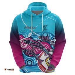 australia fishing hoodie fishaholic with the dhari symbol and aboriginal pattern