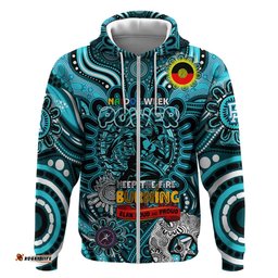 custom port adelaide power naidoc week 2024 hoodie mascot football