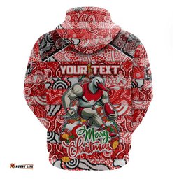custom swans football merry christmas hoodie indigenous australian art