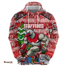 custom swans football merry christmas hoodie indigenous australian art
