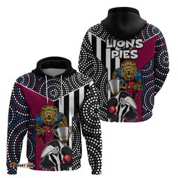 afl magpies combine lions hoodie together go champions