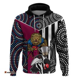 afl magpies combine lions hoodie together go champions