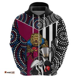 afl magpies combine lions hoodie together go champions
