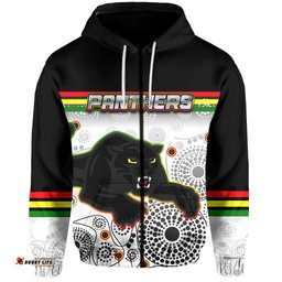 custom personalised panthers zip hoodie aboriginal patterns white