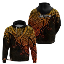 aotearoa maori koru hoodie polynesian pacific tribal gold