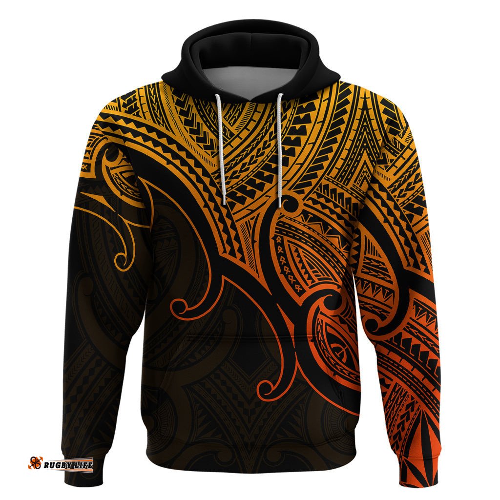 aotearoa maori koru hoodie polynesian pacific tribal gold