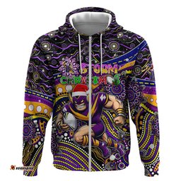 merry christmas storm hoodie aboriginal santa rugby mascot melbourne
