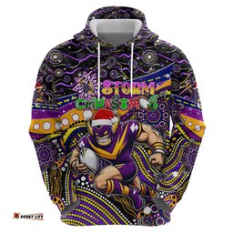 merry christmas storm hoodie aboriginal santa rugby mascot melbourne