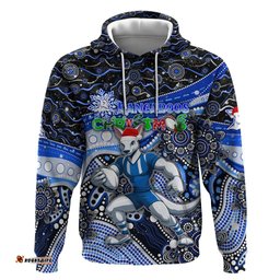 merry christmas afl kangaroos hoodie aboriginal santa football mascot