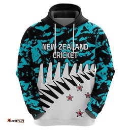 custom text and number new zealand cricket hoodie black cap sporty style no2