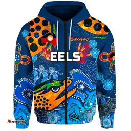 Parramatta Zip Hoodie Eels Indigenous NAIDOC Heal Country! Heal Our Nation Blue