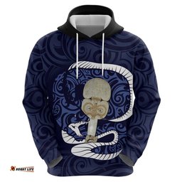 blue new zealand eel hoodie aotearoa maori tuna with kotiate weapon