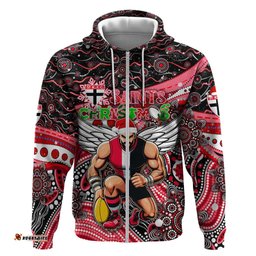 merry christmas afl saints hoodie aboriginal santa football mascot