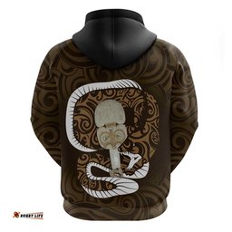 gold new zealand eel hoodie aotearoa maori tuna with kotiate weapon