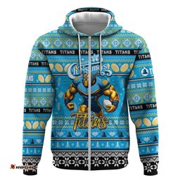 personalized titans rugby xmas hoodie australia nrl mascot