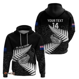 personalised aotearoa rugby hoodie go black fern pacific nz maori