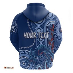 personalised state of origin naidoc hoodie kangaroo mix vines blues style