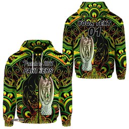 custom personalised penrith panthers zip hoodie indigenous premiers trophy custom text and number