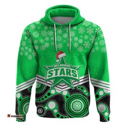 custom melbourne stars cricket christmas hoodie merry xmas indigenous art