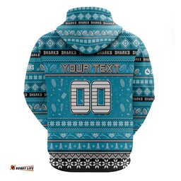 personalized sharks rugby xmas hoodie australia nrl mascot