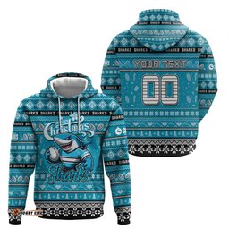 personalized sharks rugby xmas hoodie australia nrl mascot