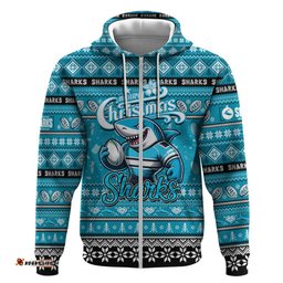 personalized sharks rugby xmas hoodie australia nrl mascot