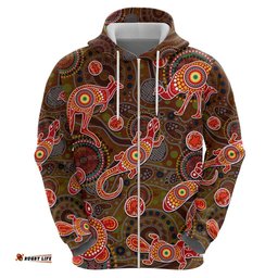 animal australia aboriginal art hoodie