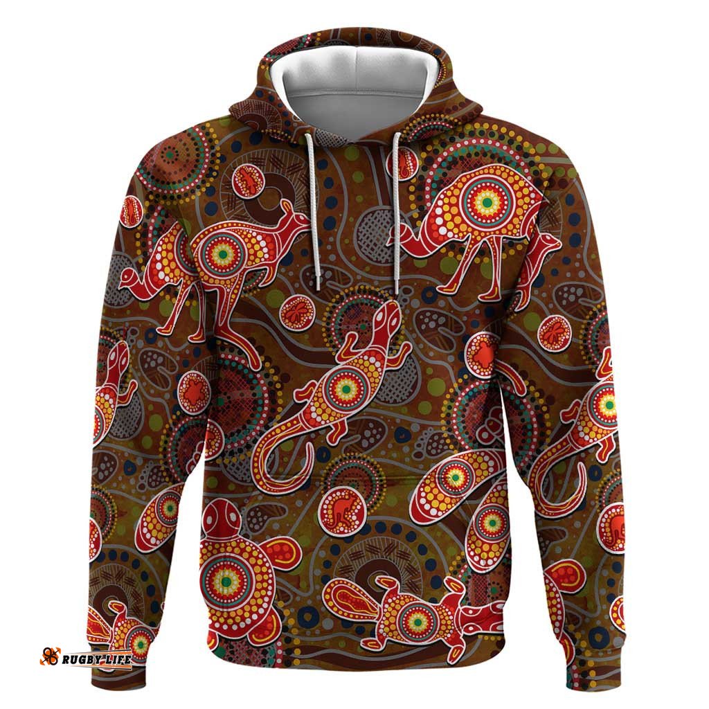 animal australia aboriginal art hoodie