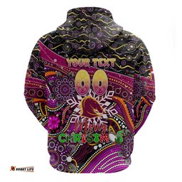 merry christmas broncos hoodie aboriginal santa rugby mascot brisbane