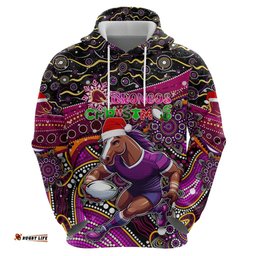 merry christmas broncos hoodie aboriginal santa rugby mascot brisbane
