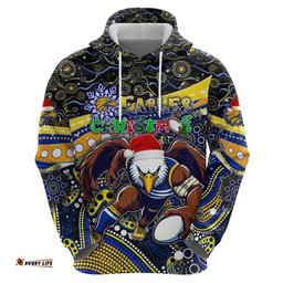 merry christmas afl eagles hoodie aboriginal santa football mascot