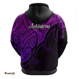 aotearoa maori koru hoodie polynesian pacific tribal purple