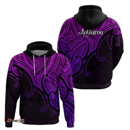 aotearoa maori koru hoodie polynesian pacific tribal purple