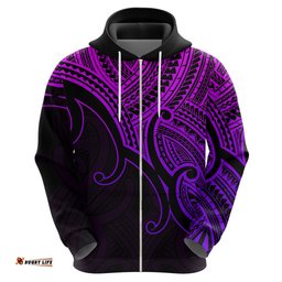 aotearoa maori koru hoodie polynesian pacific tribal purple