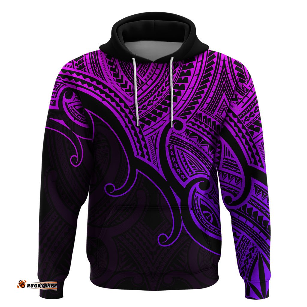 aotearoa maori koru hoodie polynesian pacific tribal purple