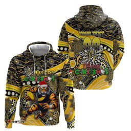 merry christmas afl richmond tigers hoodie aboriginal santa football mascot