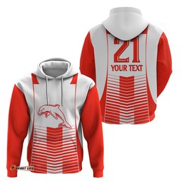 custom text and number dolphins rugby hoodie sporty simple style