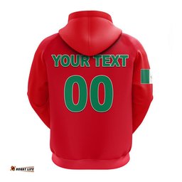 custom personalised and number baseball mexico hoodie red style