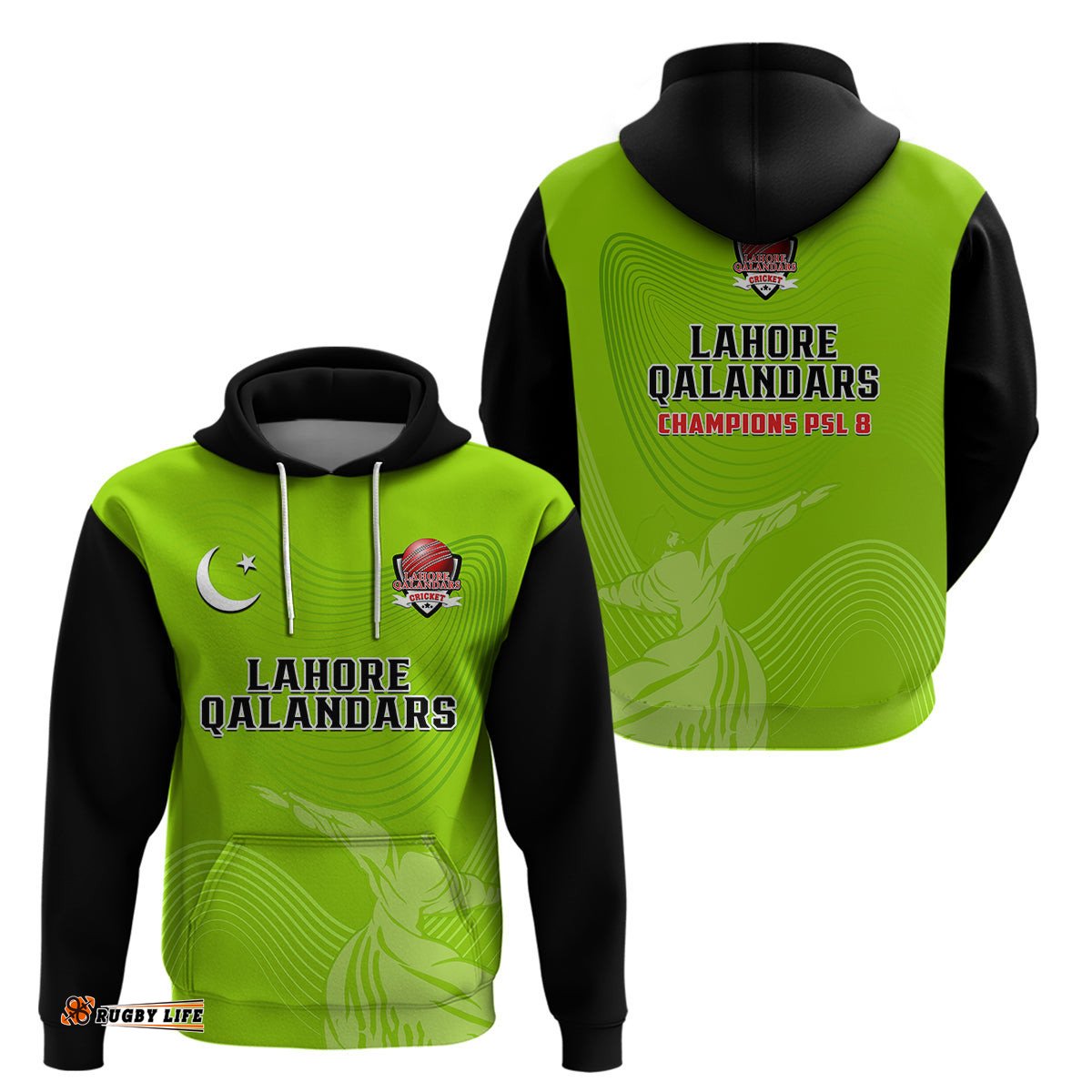 lahore qalandars cricket pakistan lq champions lime green hoodie