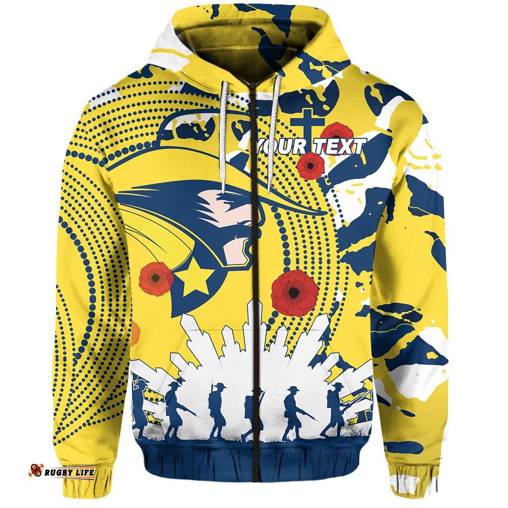 custom personalised cowboys anzac zip hoodie will remember forever