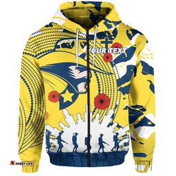 custom personalised cowboys anzac zip hoodie will remember forever