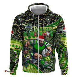 merry christmas raiders hoodie aboriginal santa rugby mascot canberra