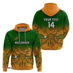 personalised australia rugby hoodie go wallaroos pacific indigenous version