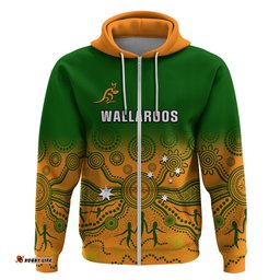 personalised australia rugby hoodie go wallaroos pacific indigenous version