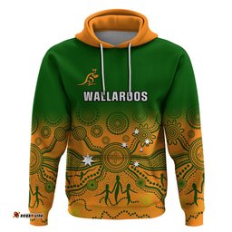 personalised australia rugby hoodie go wallaroos pacific indigenous version