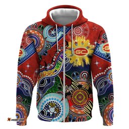 custom naidoc week 2024 gold coast suns hoodie australia aboriginal dot painting